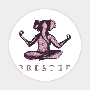 Yoga Pink Elephant Magnet